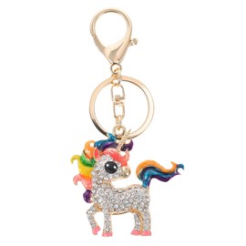 Rhinestone Unicorn KeyChain 3D Sparkling Charm Key Ring Key Chain Car Bag Pendant Decoration for Women Girls