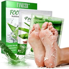 2 Pairs Foot Mask, Foot Mask, Callus Remover Mask, Moisturising Foot Mask, Effective Foot Care for Delicate Feet, Relieves Dry and Cracked Feet, for Men and Women (Aloe Vera)