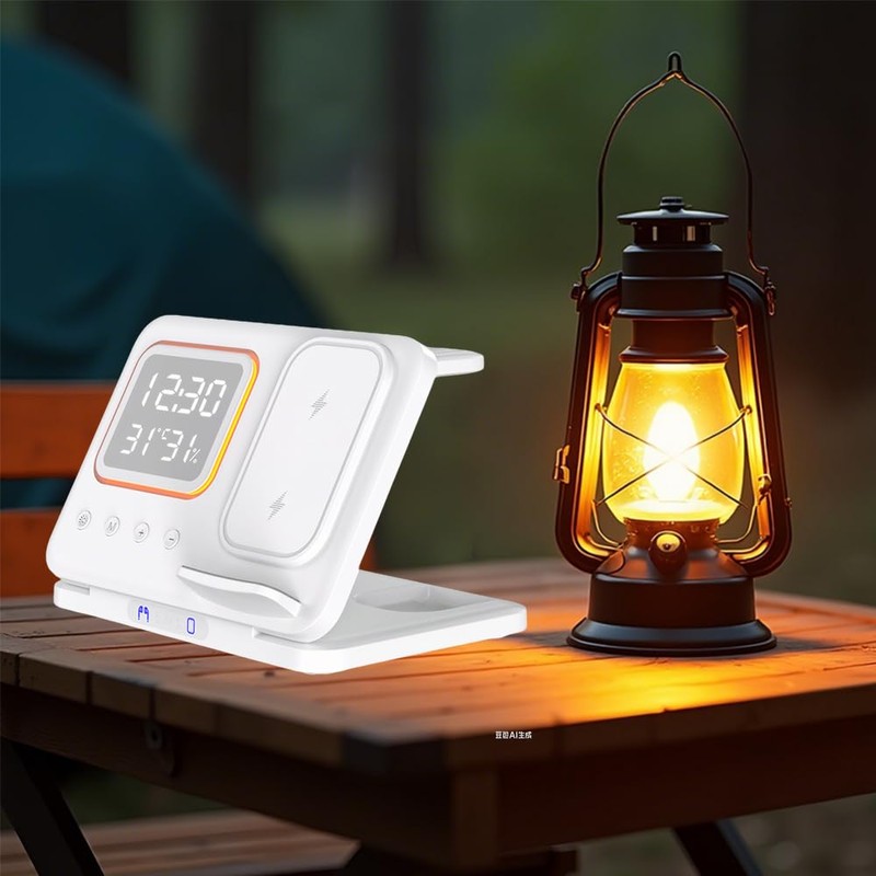 IHAO 5in1 Multi Functional Wireless Charging Station with Digital Clock