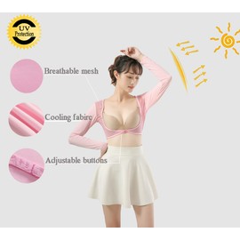 Women's Golf Cooling Shawl Outdoor Sun Protection Arm Sleeves (X-Large, White)