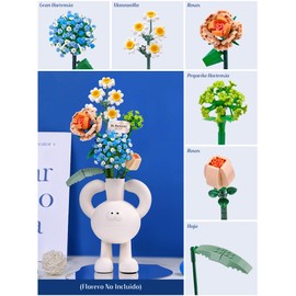 SCHIB Bloques De Construcción De Ramo De Flores, Flores Artificiales, Juego De Construcción para Adultos, Decoración Única para El Hogar, Regalos de San Valentín, Juguetes Regalos De Cumpleaños