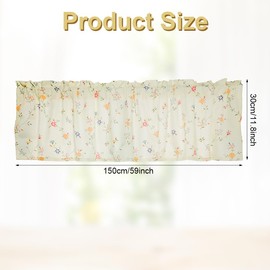 Bistro Curtain, Modern Short Curtain, Panel Curtain, Cotton Window Curtains, Kitchen Short W x H 150 x 30 cm, Bistro Curtain Flowers, Kitchen Curtains Country House Style for Kitchen, Living Room