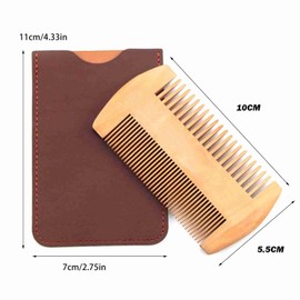 Wooden Beard Comb, Comb, Mustache, Wooden Folding Comb, Men's Styling Comb Tool, Luxury Hair Care Brush, Anti-Static, Bag Included