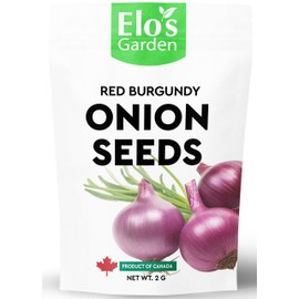 Red Burgundy Onion Seeds (2g) | Premium Quality Non-GMO Seeds | Crisp and Sweet Onions | Ideal for Salads, Cooking, and Garnishing | By Elo's Garden