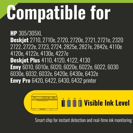 kamo 1 x 305XL Colour Cartridges Compatible with HP 305 305XL Printer Cartridges for Deskjet 2710 2710e 2720 2720e 2721 2721e 2320 2722 2722e 2723, Envy 6010 6010e 6020 6020e 6022E