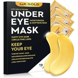 20 Unids10 Pares De Parches Para Debajo De Los Ojos Dorados Para Ojeras, Ojos Hinchados Y Arrugas, Máscara De Ojos De Oro 24K Para Cara, Crema Para...