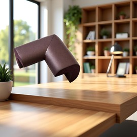 4Pcs Table Corner Protectors Edge Guards Baby, Furniture Safety Corner Edge Bumper Guard, Desk Table Corner Cushion Safe for Baby Crawling (Brown)