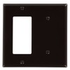 Leviton 2-Gang 1-Blank 1-Decora/GFCI Device Combination Wallplate, Standard Size, 80708,