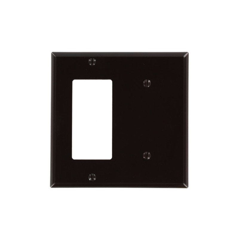 Leviton 2-Gang 1-Blank 1-Decora/GFCI Device Combination Wallplate, Standard Size, 80708,