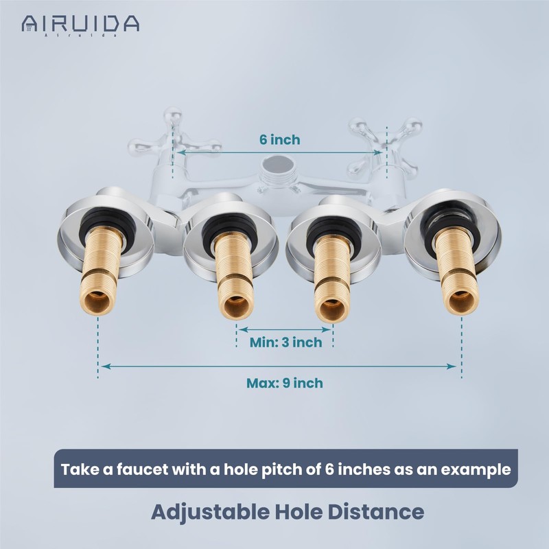 Airuida Extended Thread Adjustable Swing Arms 3-3/8 Inch Wall Mount