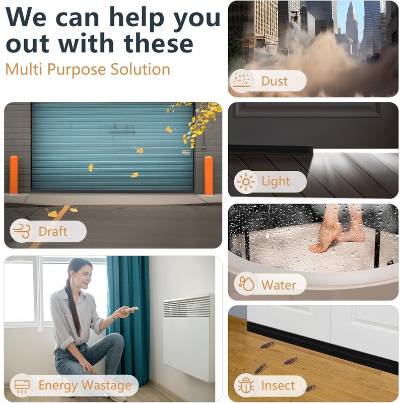 【2026 New Upgrade】 Wide Silicone Weather Stripping Door Seal with