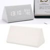 Triangular Wood Clock Adjustable Brightness Sound Control Temperature Display 12/24