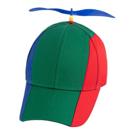 Framendino, Rainbow Top Hat adult Helicopter Hat Adult Funny Baseball Propeller Cap Adjustable Costume Headwear Blue Propeller 3 Mixed Colors Brim