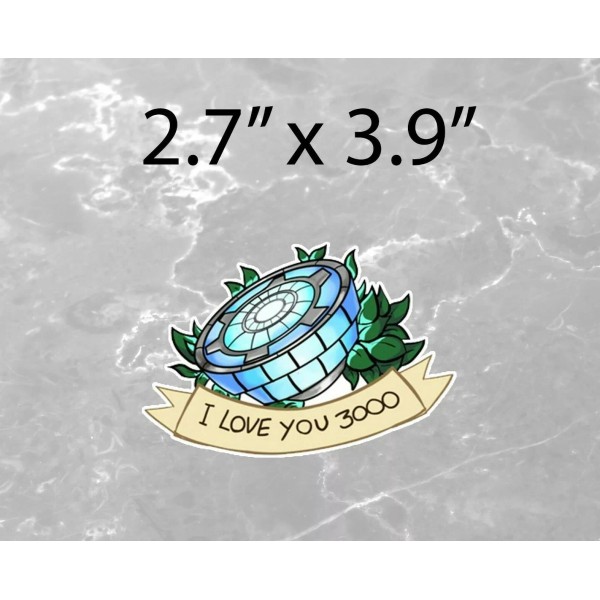 StickUpStudios I Love You 3000 Superhero Decal Outdoor Hiking Bumper