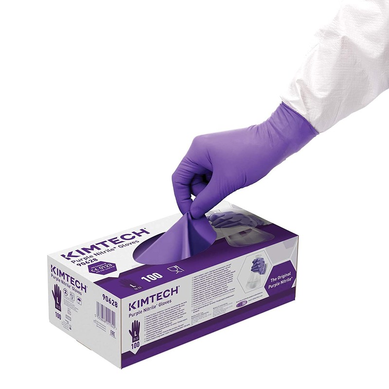 Kimtech Purple Nitrile Disposable Protective Gloves, Latex and Powder Free