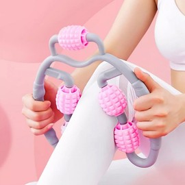 Roller type two-hand handle arm, calf, thigh, full body massage utensil 3ea