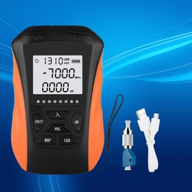 fyboptwu - 4 in 1 Function Rechargeable Fiber Optic Tester Portable Optical Power Meter (FC/SC/ST) & VFL 5mw Visual Fault Locator & LED, OPM & VFL, Range: (-70) dBm ~ (+10) dBm