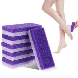 6Pcs Foot Pumice Stone Double Sided Foot Scrub Hard Skin Callus Remover Feet Pedicure Tools for Feet Callus Remover Exfoliating Dead Skin Silky Feet (Purple)