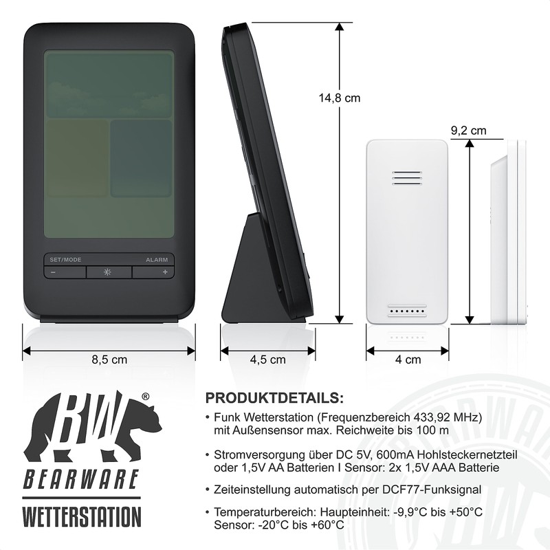 CSL Wireless Weather Station with Colour Display and Outdoor Sensor,
