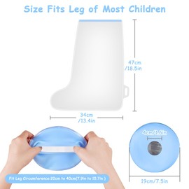 AOOWU Waterproof Cast Cover Leg Kids, Waterproof Foot Cover for Shower, Reusable Cast, Dressing and Bandage Cover, Comfortable Cast Cover for Foot, Ankle Cast Covers for Short Leg, Knee, Foot, Toes