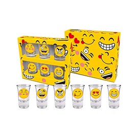 BG-TECH Emoji Shot Glasses 6 Pack Heart Shaped Red 35ml Shot Cups Party Birthday Gift