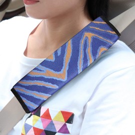 Juttzzei Seat Belt Pads, 11.8in/30cm Comfort Car Seat Belt Cover, Upgraded Linen Seat Belt Covers for Kids and Adults, Soft Multifunctional Car Seat Shoulder Strap Pads - Blue