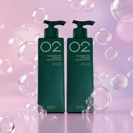 Mongul Cloud Partners Amos Green Tea Realistic Shampoo Seborrheic Scalp Caffeine Head Itch, 2pcs / 아모스 녹차실감 샴푸 지루성 두피 카페인 머리 가려움, 2개