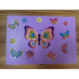 PinkSheep DIY Girl Jewelry Box,Wooden Butterfly Jewelry Set for Little Girl's 3-6 Years Old- Dress up kids Jewelry Box with Drawer,oys Girls Gift