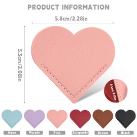 WONVOC 6 PCS Leather Heart Bookmarks, Cute Corner Page Bookmarks, Handmade Heart-Shaped Cute Bookmark for Women Men, Book Accessories for Reading Lovers, for School Office Home Supplies