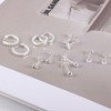 ALEXCRAFT Small Silver Stud Hoop Earrings Set for Women Cubic