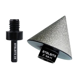 BTBLBITS Diamond Beveling Chamfer Bit 0-2" (50mm) Countersink Drill Bits for Hole Enlarging Trimming in Tile Granite Marble Porcelain Ceramic W/ 5/8"-11 Thread for Angle Grinders & 3/8” Hex Shank Adapter for Drills (2" (50mm) with Hex Shank Adapter)
