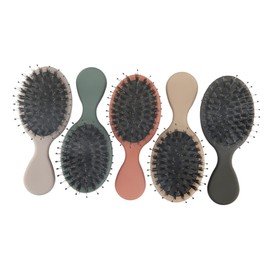 FOMIYES Light Coffee Portable Hair Comb Massage Pig Bristle Detangler for Women Ladies Girls Stylish Easy to Use