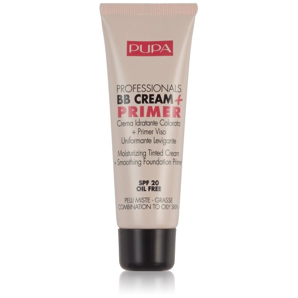 PUPA Professionals BB Cream + Primer For Combination to Oil Skin. SPF20. Oil Free (001 Nude)