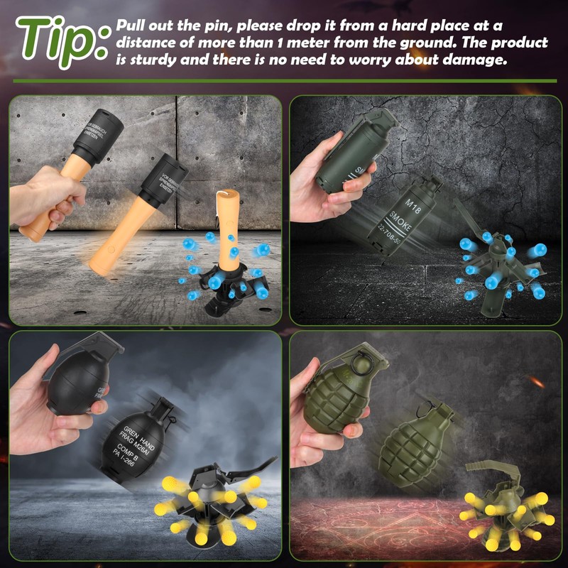 Tactical Toy Hand Grenade Bomb for Nerf CS Battle Game,2Pcs