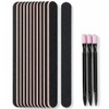 Nerik double-sided nail file 100180 grit 10p+cuticle removal stone pusher 3p, 1 set, black / 네리크 양면 네일 파일 100180 그릿 10p+큐티클 제거 스톤 푸셔 3p, 1세트, 블랙