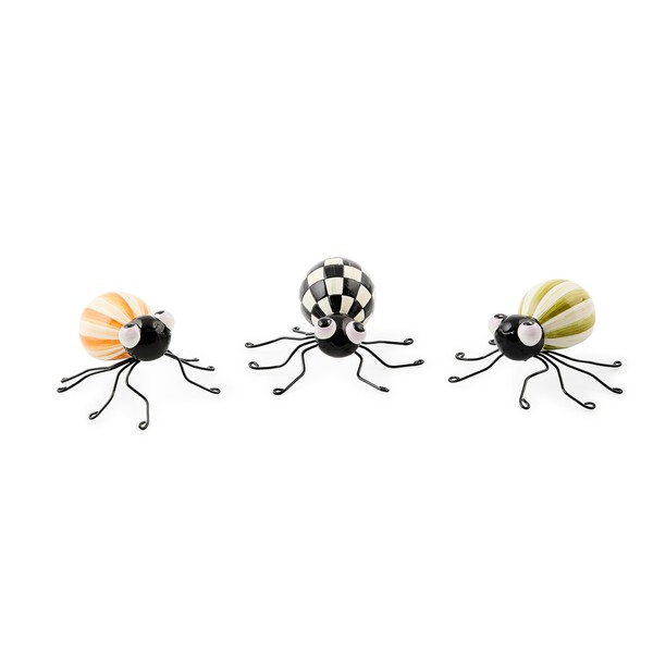 MACKENZIE-CHILDS Set of 3 Fergal’s Friend Spider Resin Figures, Unique
