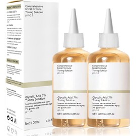 Glycolic Acid Toner 7% – Exfoliating Solution for Acne, Blemishes & Pores | Suitable for Oily & Combination Skin (100ml, 2-Pack)