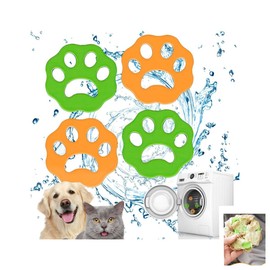 Lohill 4 Pieces Pet Hair Remover Washing Machine, Laundry Hair Catcher Washing Machine, Cat Hair Remover, Lint Paw Washing Machine, Animal Fur Washer Catcher Hair Remover, Reusable