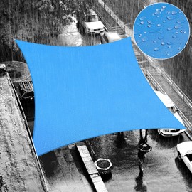 ShadeMart 8' x 13' Blue Waterproof Shade Sail Sun Shade Sail Rectangle Custom Size Water Resistant Canopy Awning Shelter, 95% UV Blockage for Outdoor Patio Garden Carport