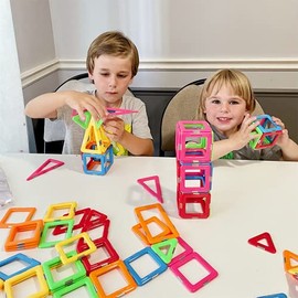 Bloques magnéticos mejorados, azulejos de construcción resistentes, juguetes STEM para niños y niñas de más de 3 años aprendiendo jugando juegos para 