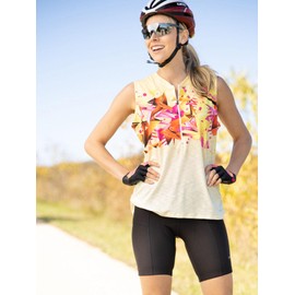 Terry Bike Shorts Women Padded 8" Long Touring Bike Short/Regular, Cycling Compression Shorts for Women Pockets Leg Grippers - Black, X Large