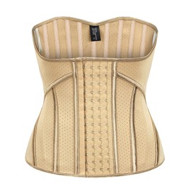 Gaceblis Latex Waist Trainer for Women, Waist Cincher Corset for Tummy Control Underbust Sports Workout Hourglass Body Shaper Beige