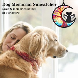 Pet Loss Sympathy Gift, Dog Angel Memorial Suncatcher, Dog Remembrance Gift for Window Hanging, Dog Passing Away Gifts