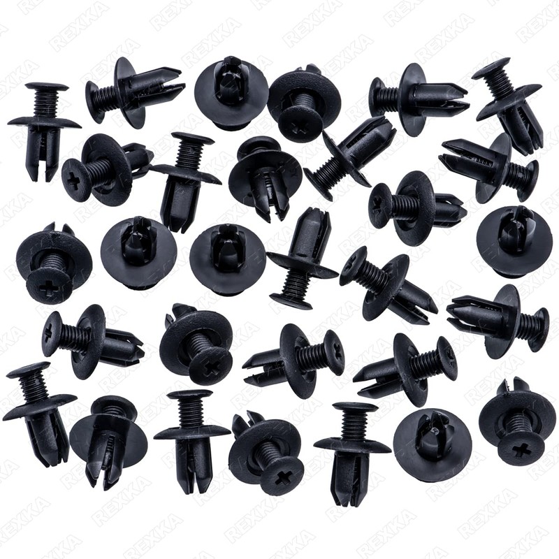 Rexka 30pcs Splash Shield Fender Liner Retainer Clips Rivet for