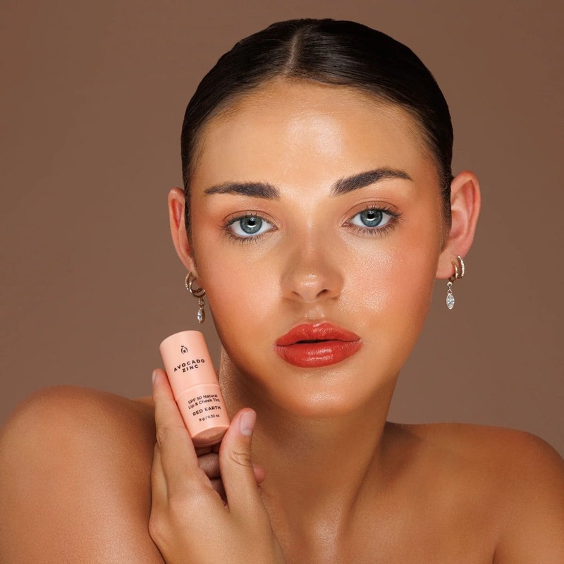 Avocado Zinc SPF50 Natural Lip & Cheek Tint - Red