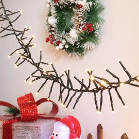 ooLALoo LED Cluster String Lights 8 Lighting Modes Led Tree Lights Waterproof with Memory and Timer Function for Christmas Indoor Outdoor Home Decoration (380 LED, Warm White)