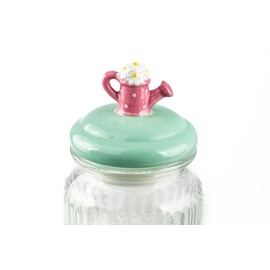 10 Strawberry Street Daisy & Watering Can Knob Canister (set of 2)