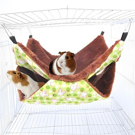 TARANDUS Ferret Rat Hammock Hamster for Cage - Large Soft Guinea Pig Hideout Bed, Chinchilla Hammock, for Small Animals,GuineaPig,Ferret,Kitten,Squirrel,Chinchilla,Rat,Parrot (Hammock-Green)
