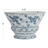 Creative Co-Op Round Blossom Porcelain Bowl, Blue and White