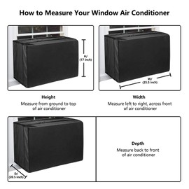 Aozzy Air Conditioner Covers For Window Units Ac Covers For Outside Unit Winter Outdoor Heavy Duty Waterproof Insulation Defender With Adjustable Straps 25.5"W x 17"H x 20.5"D Inches